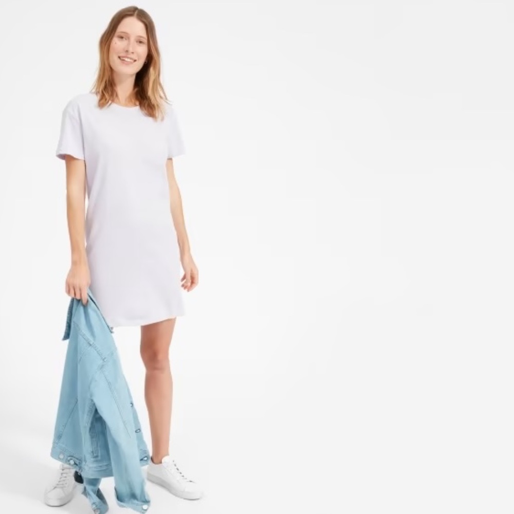 Everlane Cotton Box-Cut Tee Dress | Lavender | Large